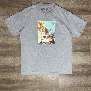 Neff Crazy Cat Gray Shirt Men's Size M Y2K Funny
